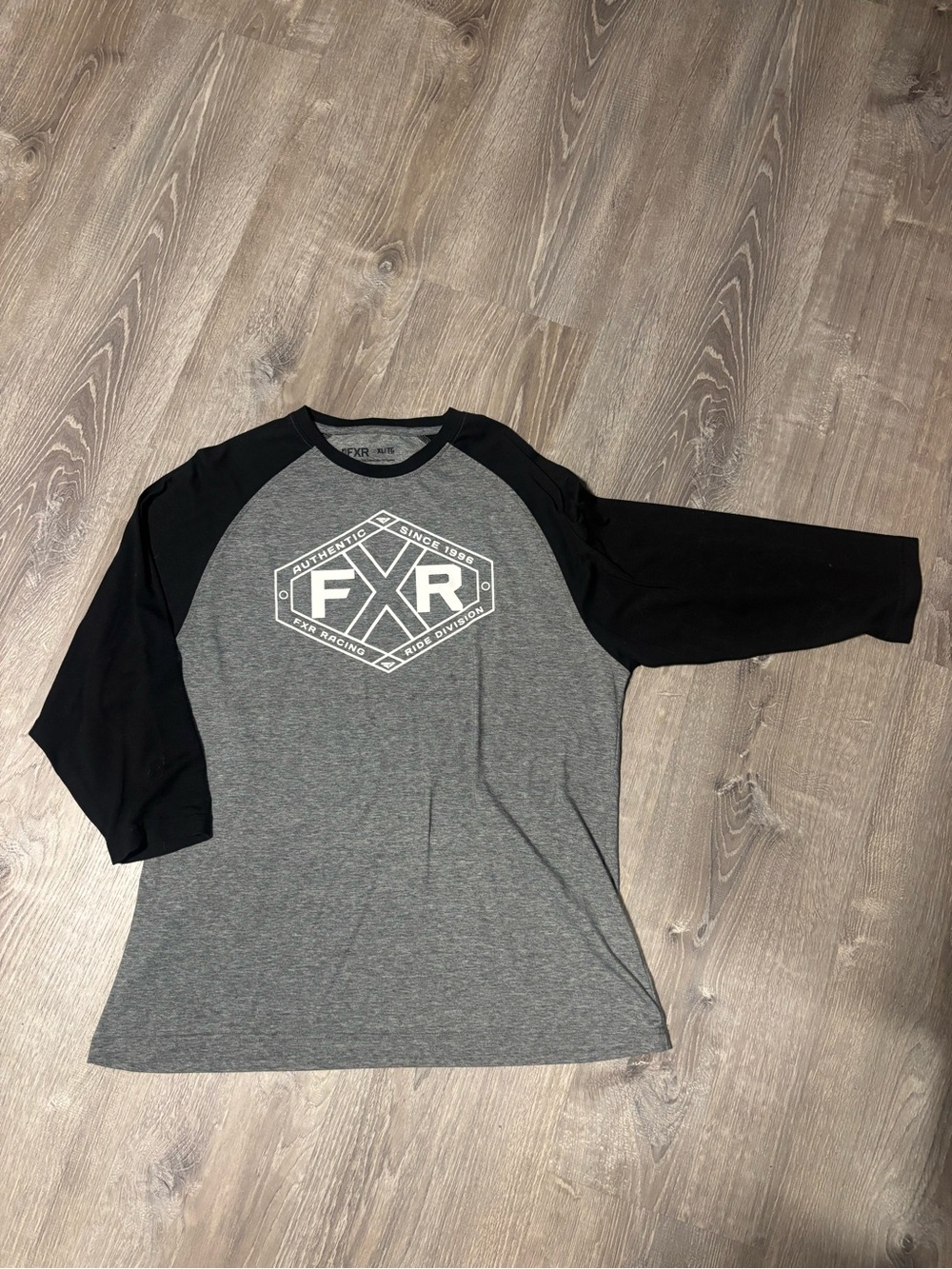 FXR Women's Grey & Black Raglan Logo Tee